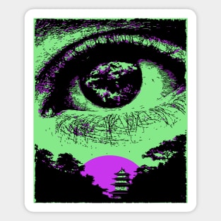 Psychedelic Eye - Retro Vaporwave All Seeing Eye Magnet